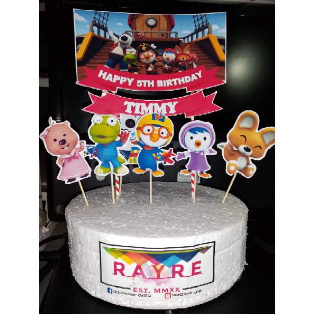 Pororo And Friends Personalized Cake Topper Shopee Philippines - personalized with your childs name roblox birthday party cake topper