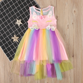 Unicorn Dress Princess Birthday Party Dress for Kids Girls High Quality ...