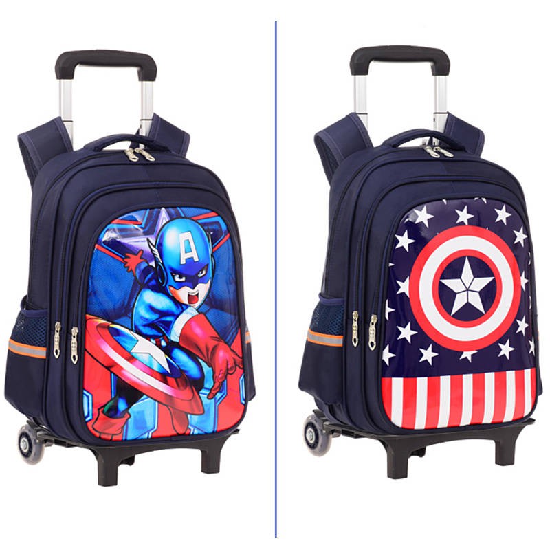 captain america trolley school bag