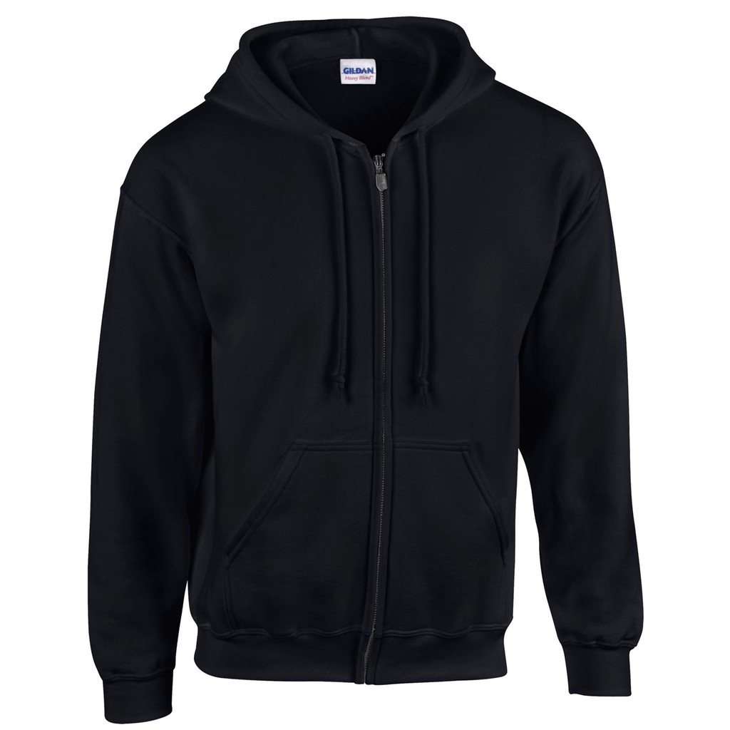 Gildan Adult Men Full Zip Hooded Sweatshirt Hoodie Black Shopee Philippines