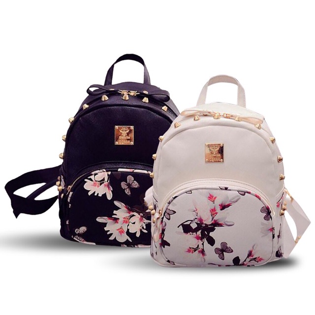 Fashion Korean Girls Foral Backpack Bag Shopee Philippines