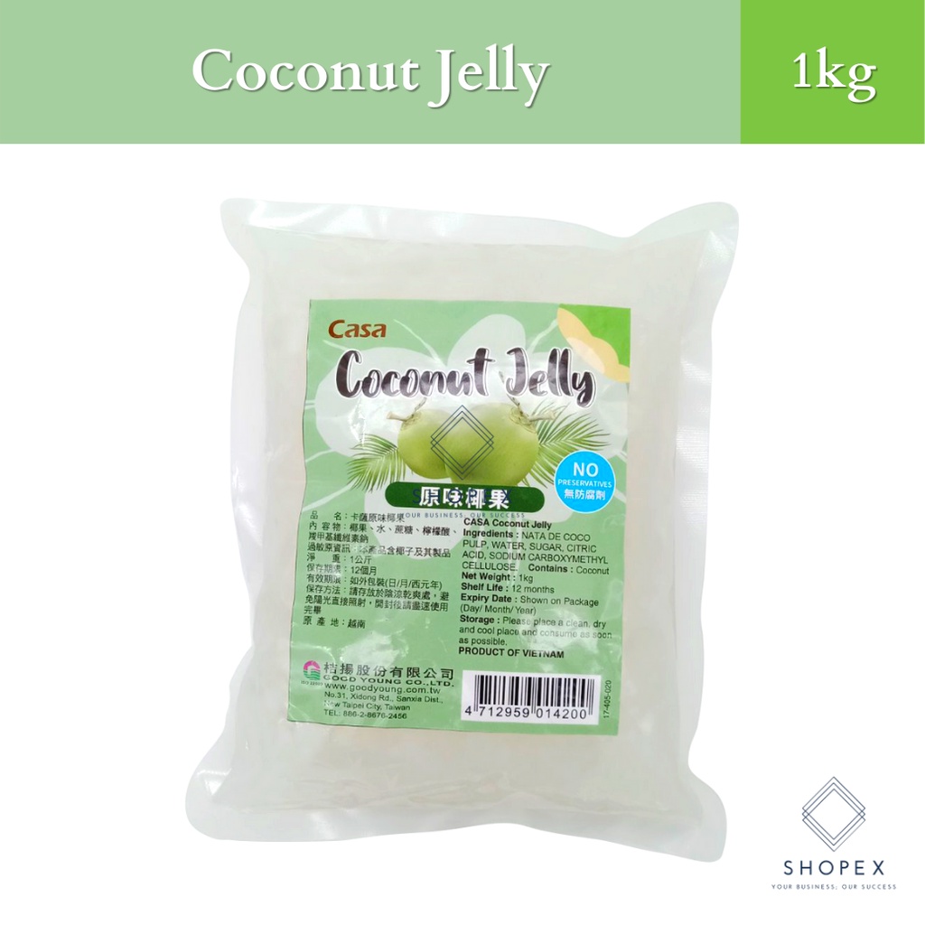 CASA Coconut Jelly Milk Tea Sinkers/ Toppings Nata Strips (1KG / Fruit