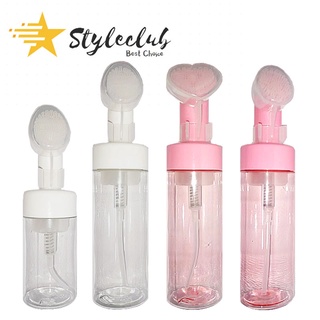 Styleclub Mousse Foaming Bottle With Brush Pump Press Silicone Face Cleaning Brush Foaming Bottle