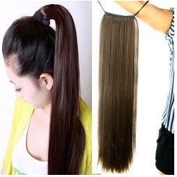 Women 45cm Long Straight Hair Ponytail Extension Hair Piece