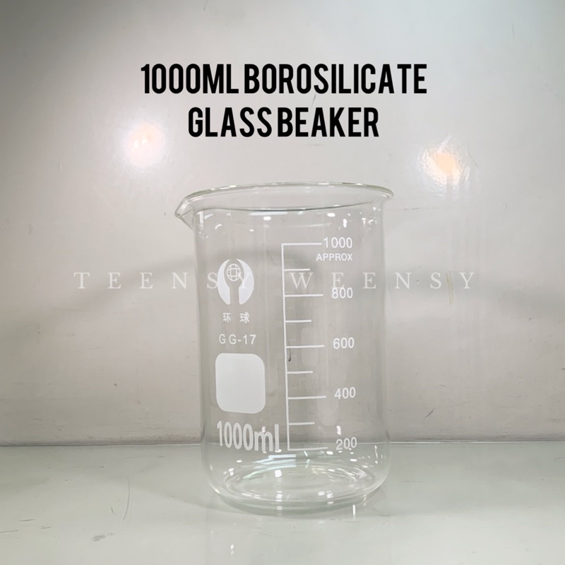 1000ml 1 liter Borosilicate Glass Beaker (Heat Resistant) Graduated