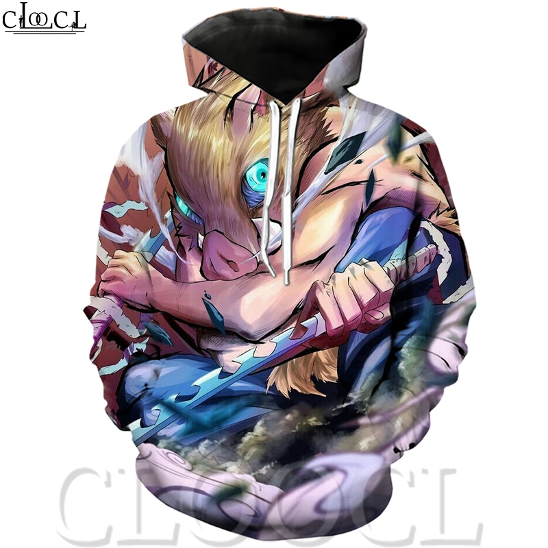 cloocl kimetsu no yaiba hashibira inosuke japanese anime hoodie 3d printed  graphics casual fashion men's hoodie kamado tanjirou tomioka giyuu