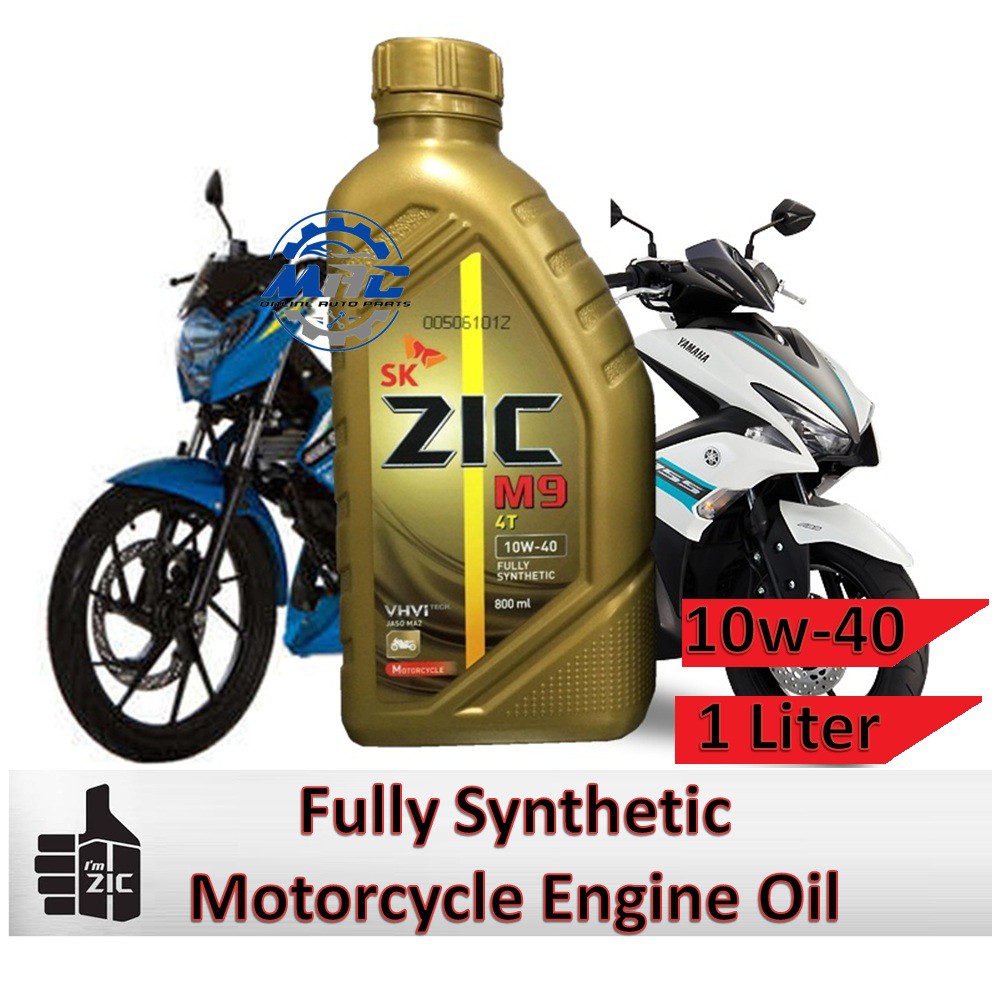 ZIC M9 GOLD 4T 10w-40 1 Liter Fully Synthetic Motorcycle Engine Oil ...