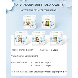 【ON SALE】Nateen 60pcs Tape Diapers Baby Diaper Baby Tape Diapers Velcro Diaper Breathable Unisex #9