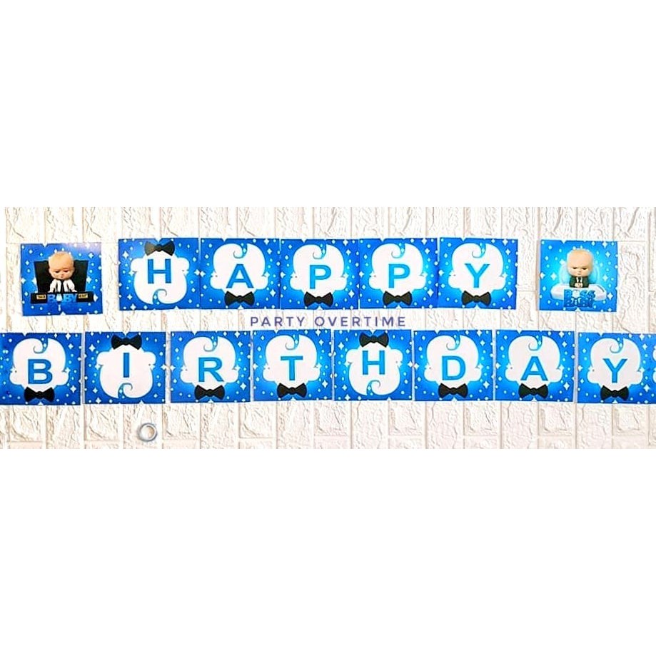 Boss Baby Happy Birthday Banner Bunting Banderitas Flag Party ...