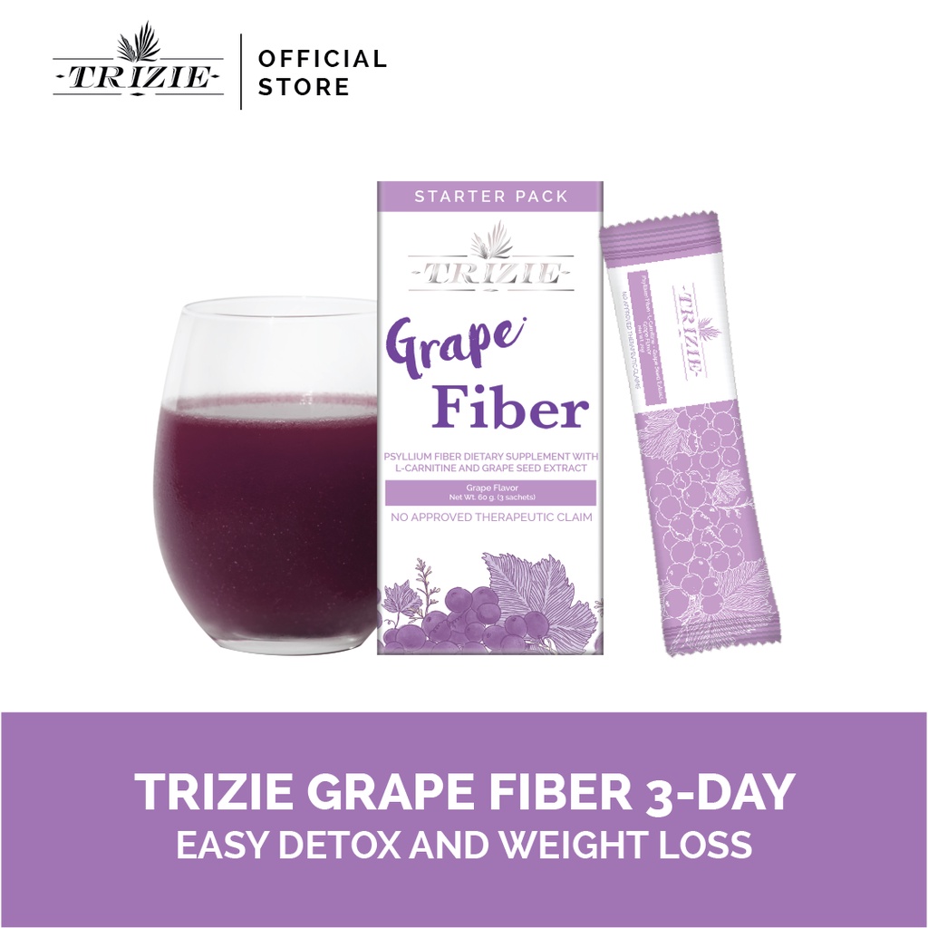 TRIZIE Grape Fiber STARTER PACK (3 sachets) [Fiber Drink for Weight
