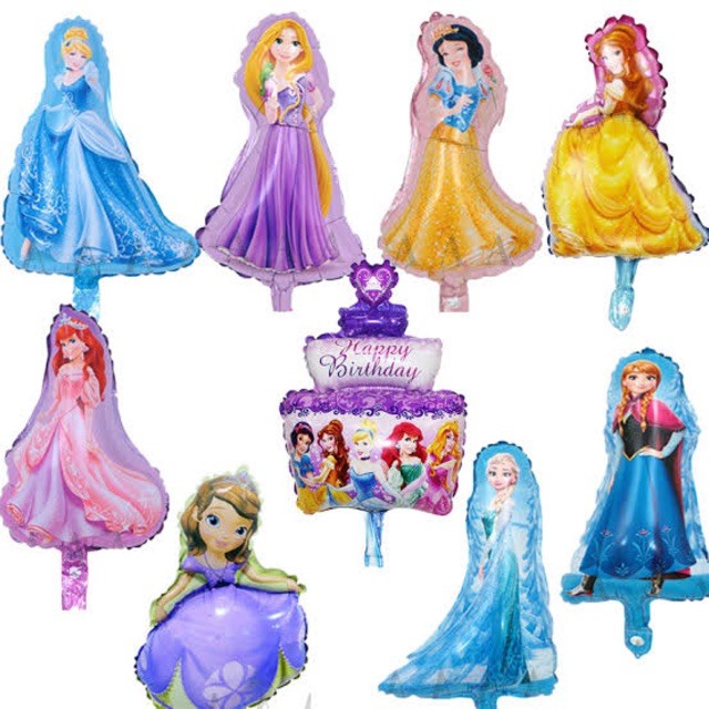 Princess Mini Foil Balloons Cinderlela Rapunzel Snow White Belle Sleeping Beaty Sofia Frozen Shopee Philippines