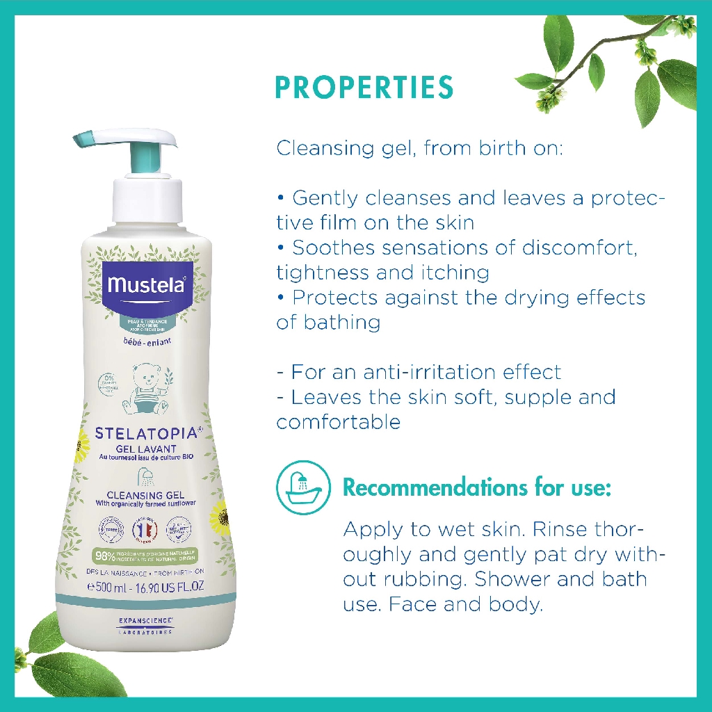 mustela stelatopia gel lavant cleansing gel