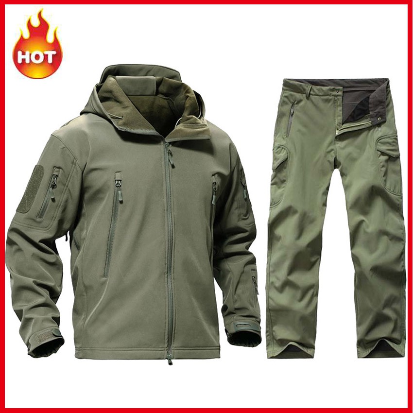 Tactical Softshell TAD Sets Men Jacket + Pants Outdoor Camouflage ...