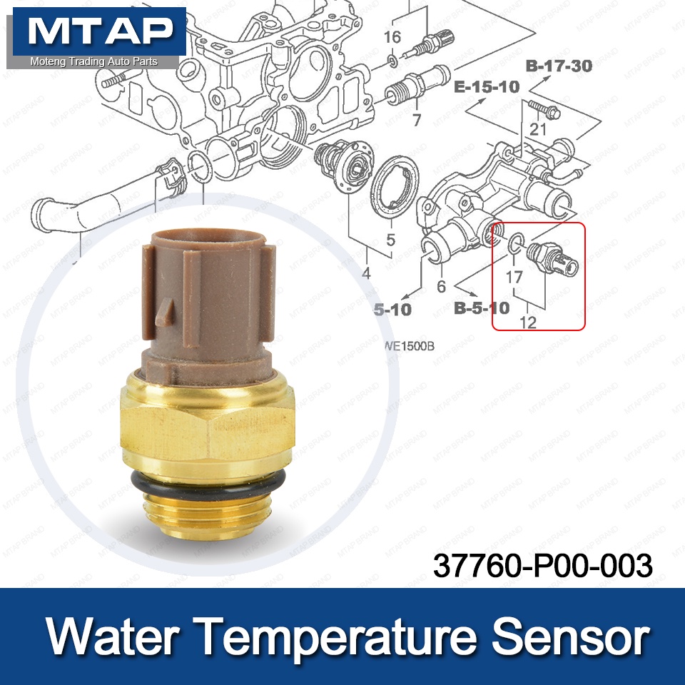 MTAP Radiator Coolant Fan Water Temperature Switch Sensor For HONDA CRV