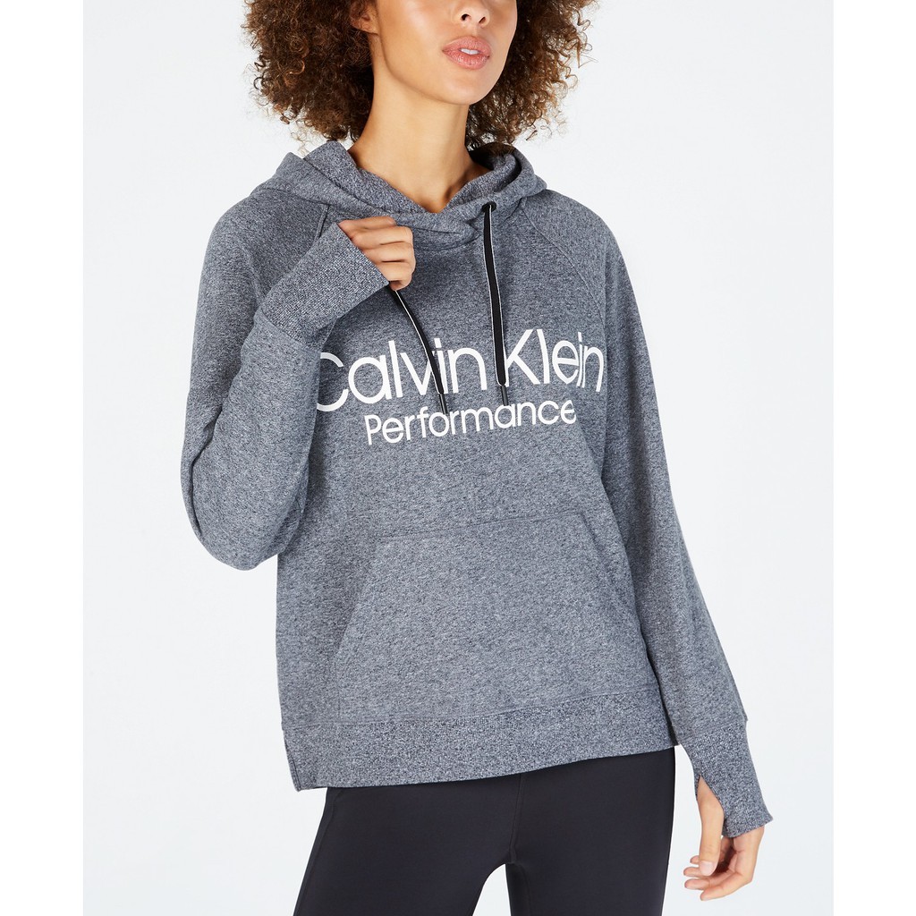 Calvin Klein Performance Logo Fleece Hoodie Gray Small | Shopee Philippines