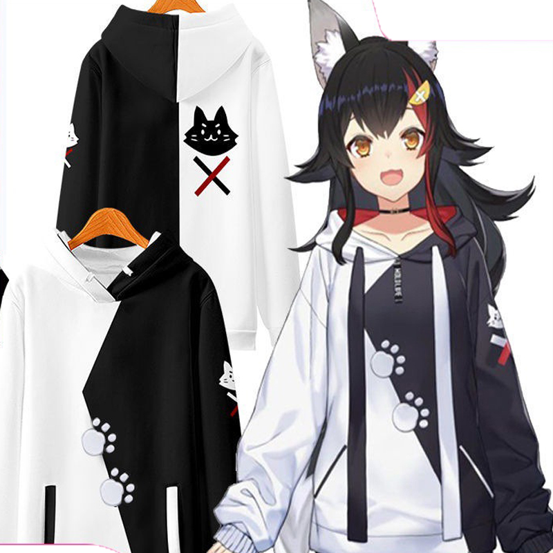 5 Colors Hololive VTuber FAMS Ookami Mio Nakiri Ayame Hoodie 3D Printed