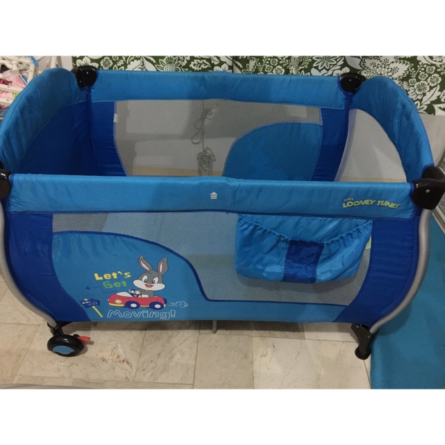 Pre Loved Blue Looney Tunes Crib Shopee Philippines