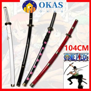 104CM One Piece Cosplay Wooden Sword Anime Roronoa Zoro Sword Japanese ...