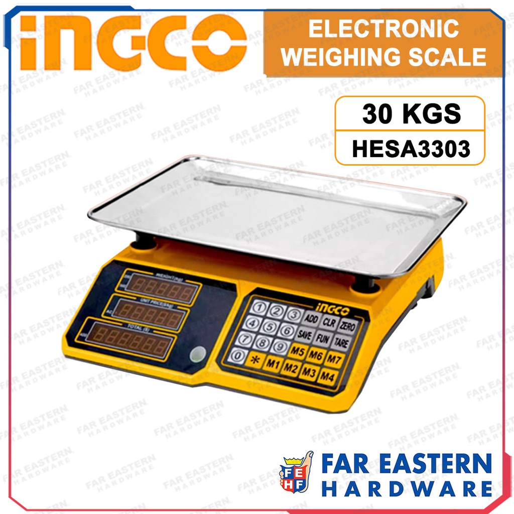 INGCO Electronic Weighing Scale 30KG Capacity HESA3303 INMT Shopee