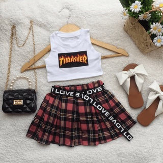 BIG SALE! New YASMIN Pleated Skirt and Crop Top with Belt for 1-3 3-5 years old | Set Vinyl Subli Pr #3