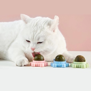 Nutrition Cat Catnip Ball Natural Healthy Cat Mint Wall Stick-on Ball Treats Promote Digestion Cat Grass Lick Snacks Kitten Pet