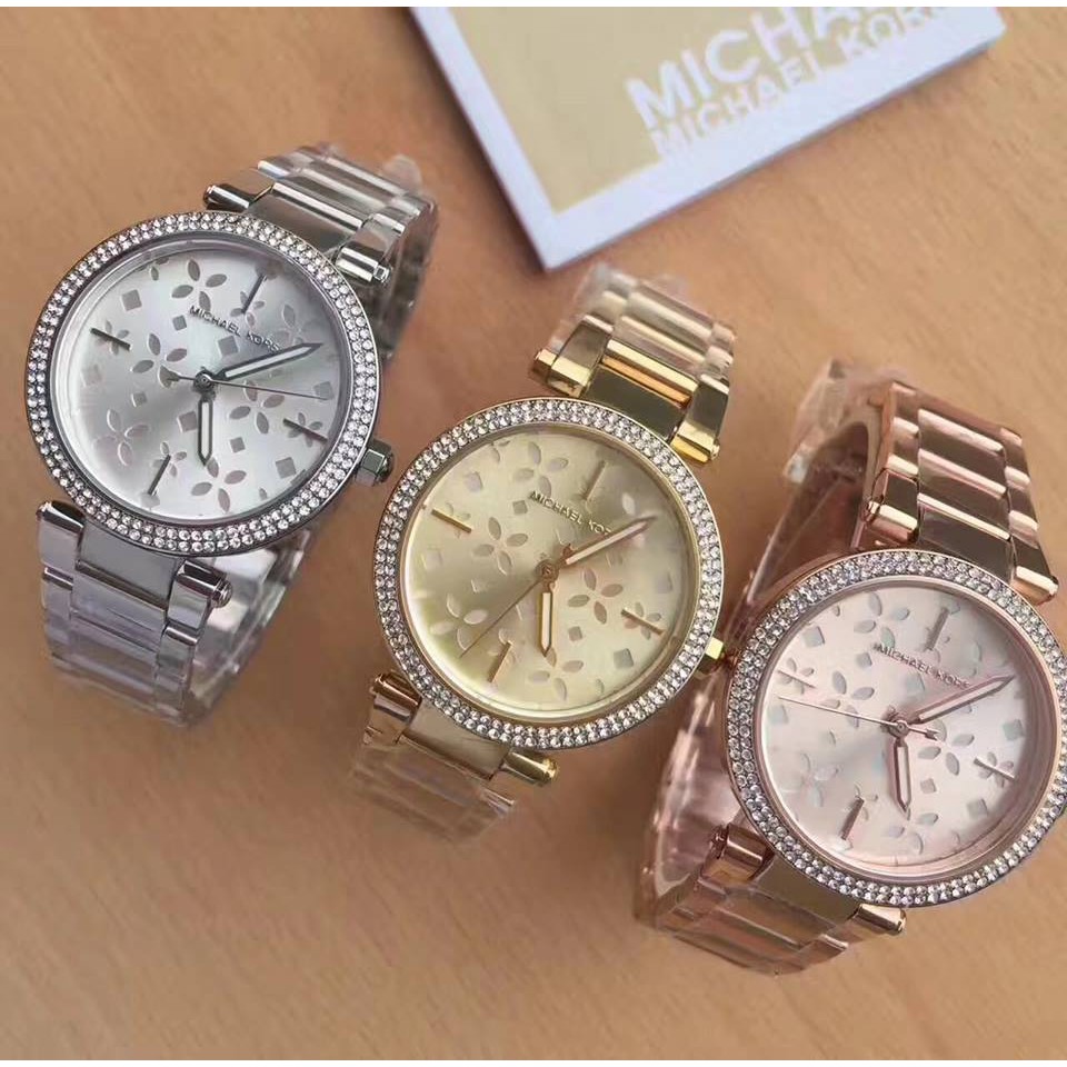 mk floral watch
