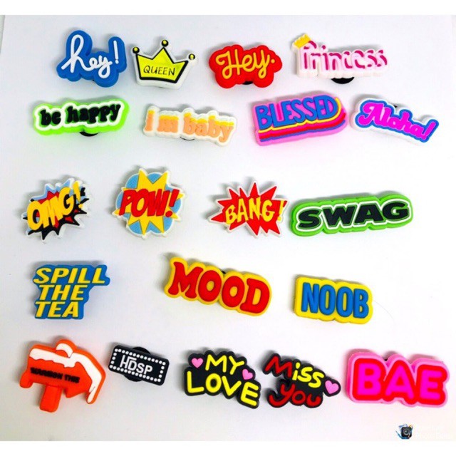 Words Croc Shoe CHarms Pins Jibbitz for Crocs charms Shopee Philippines