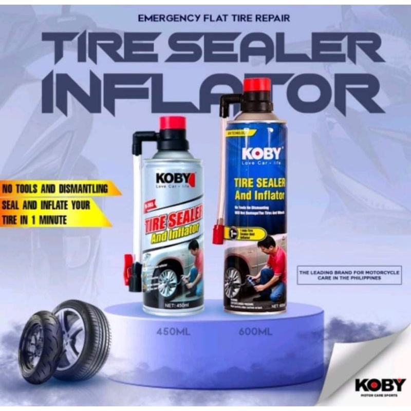 Motorcycle Motors Car Koby Tyre Sealant 500ml Tire Sealer And Inflator ...