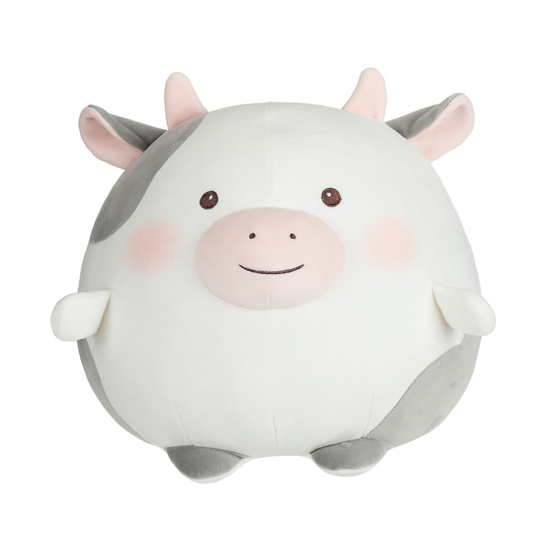 Miniso Round Cow Plush Toys Stuffed Toys Soft Kids Pillow Home Car