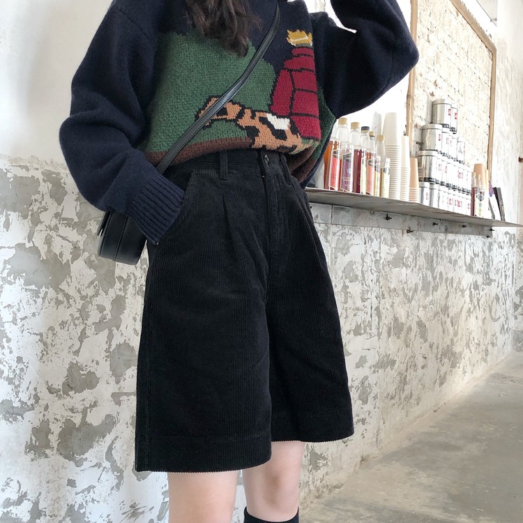 high waist corduroy shorts