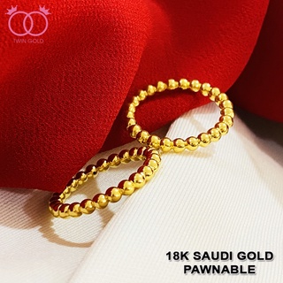 Twin Gold 18k Saudi Gold Pawnable Gift For Women Bubble Ring Design (AMPAW RING)