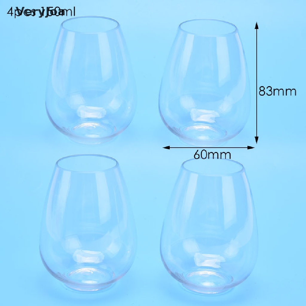 4pc 360ml Wine Glasses Shatterproof Plastic Glass SafeReusable Red wine Cup Set 