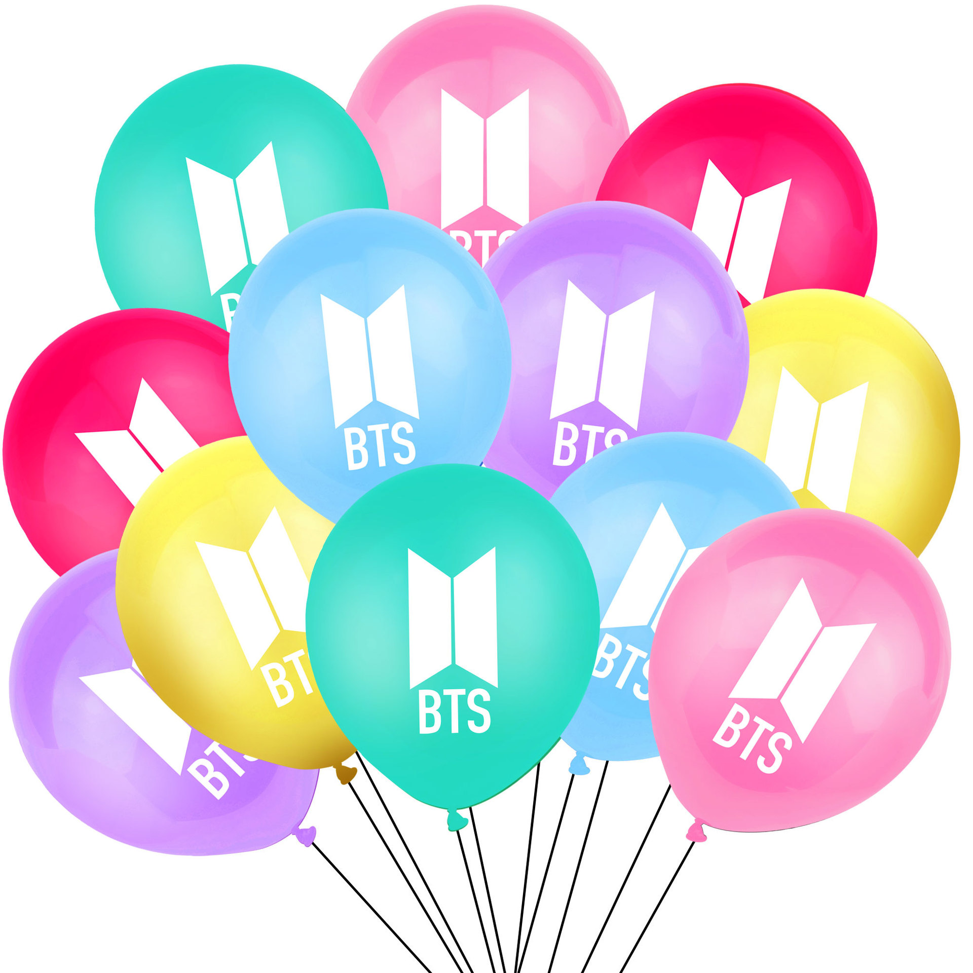 12pcs/SET BTS latex balloon bulletproof youth group birthday theme