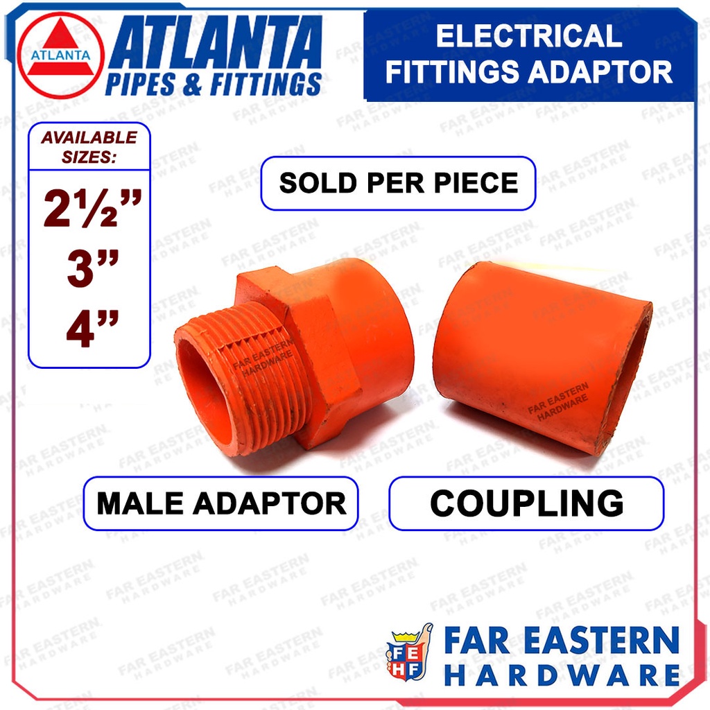 ATLANTA PVC Orange Electrical Pipe Fittings Conduit Adaptor Male