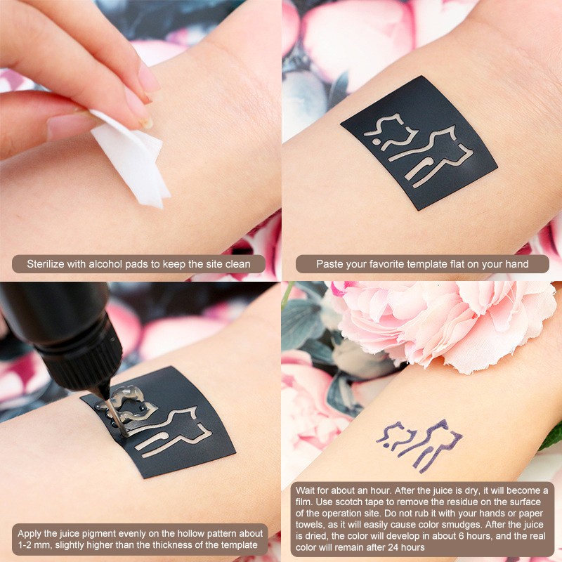 Semi-permanent Tattoo Stickers set Tattoo Template Temporary Tattoo ...