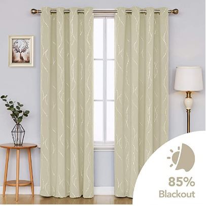 Deconovo Home Decorative Thermal Insulated Blackout Curtains Foil ...