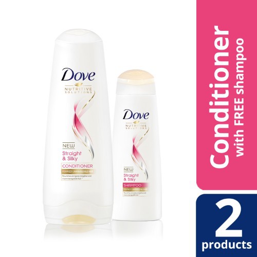 Dove Straight And Silky Shampoo And Conditioner Promo Pack