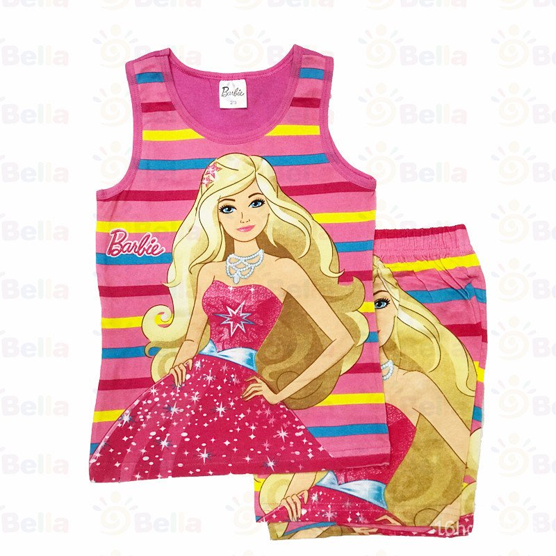 sMAM terno for kids girls Pink sando Barbie cartoon pattern cotton terno  baby | Shopee Philippines