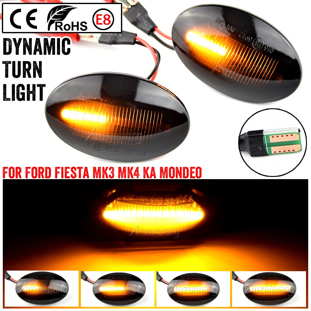 LED Dynamic Signal Side Marker Light For Ford Fiesta MK3 4 KA Mondeo Transit