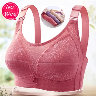 Big Size Bra 38-48 C D Cup Full Cup Soft Lace Bras Wireless No Iron
