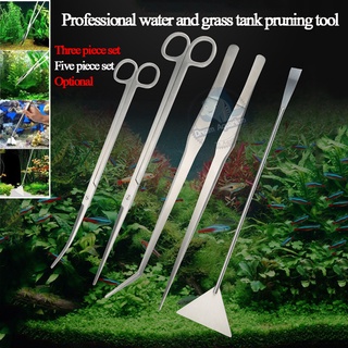 3/5pcs Aquarium Tank Tools Kit Aqua scaping Maintenance tools Aquatic Plants Long Tweezers Scissors