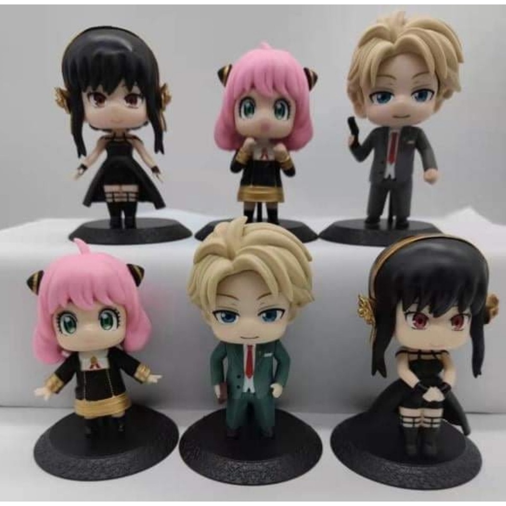6 pcs in 1 Spy X Family mini anime action figure set Anya loyd Yor ...