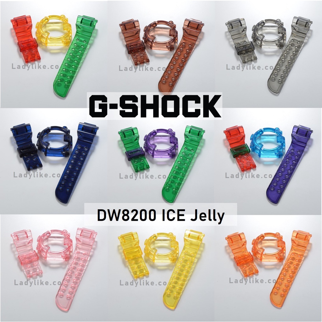 Gshock DW8200 BNB JELLY BAND AND BEZEL DIY Clear Jelly [GShock Watch