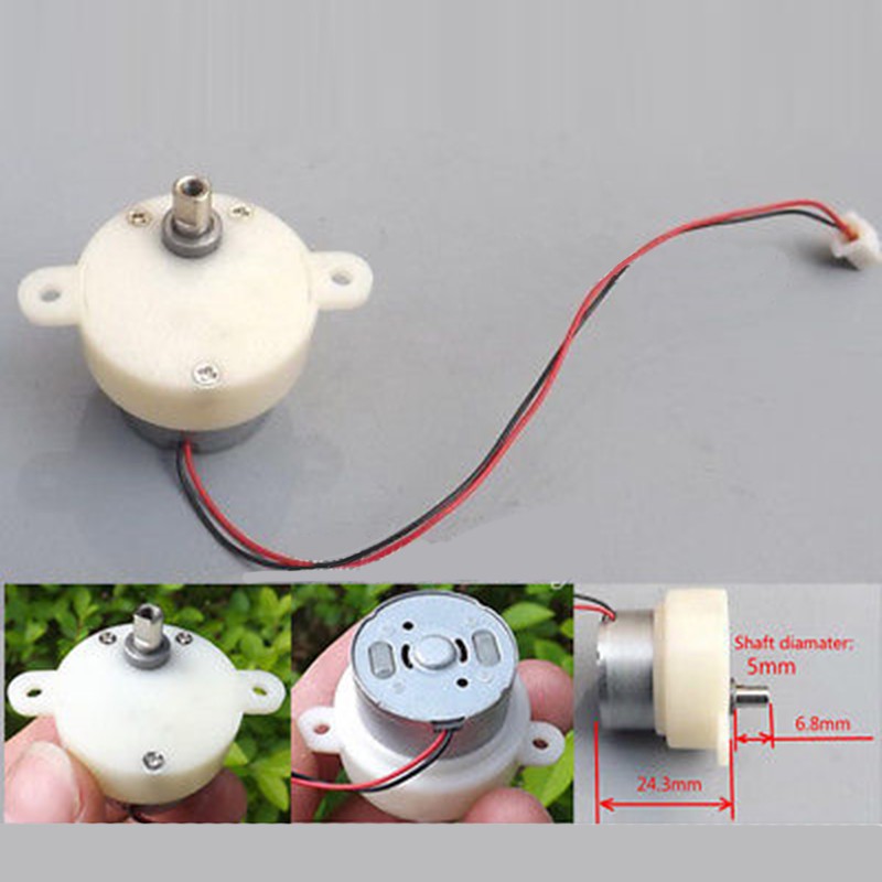 Set Gear Motor 2pcs DC 3-9V Mini Worm Slow Low Speed 9-32RPM Practical 