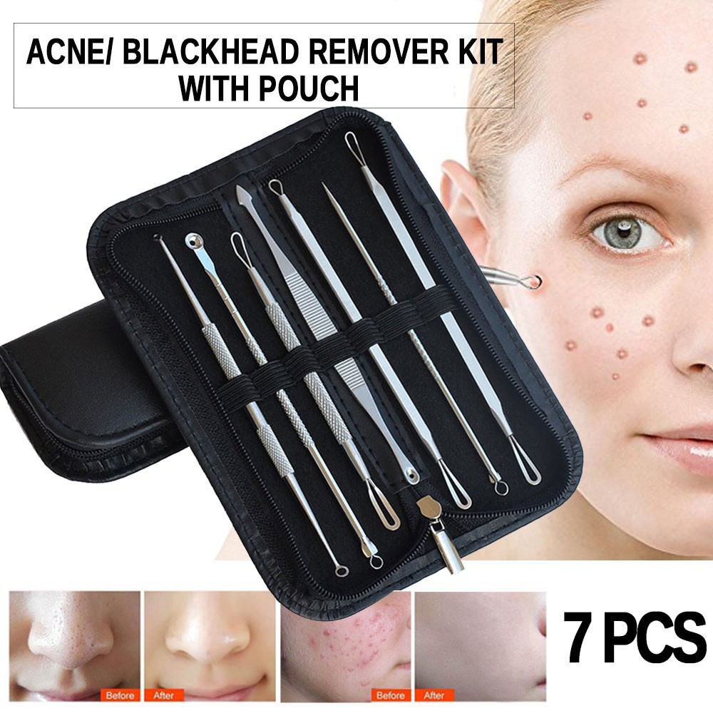 7 pcs Acne Removal Kit Blackhead Remover Acne Extractor Kit Shopee