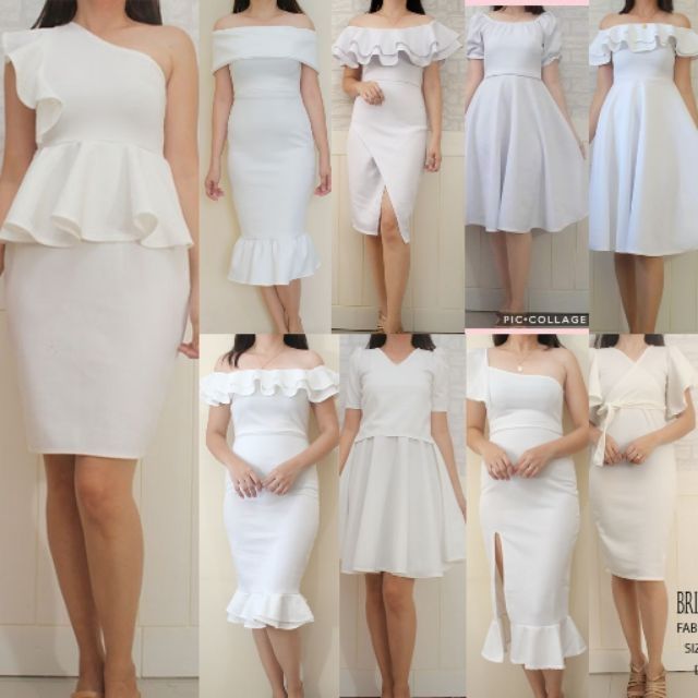 white casual dress for civil wedding