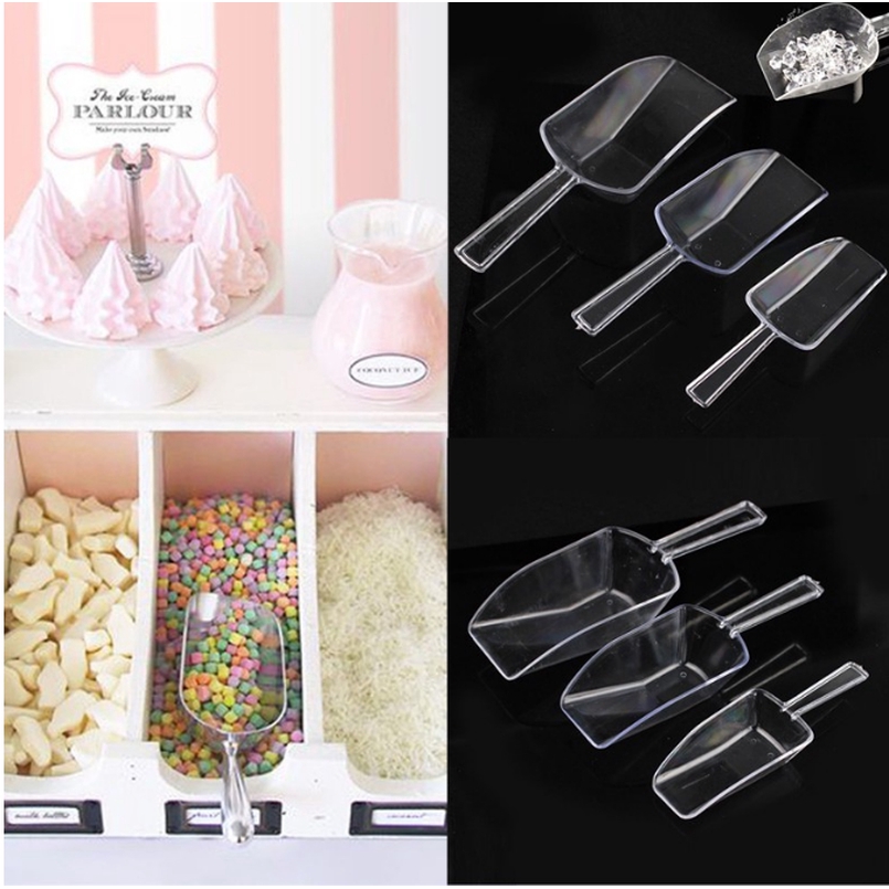 3 Plastic Shovel Sweet Favor Candy Bar Ice Sugar Buffet Scoops Wedding Party Set 