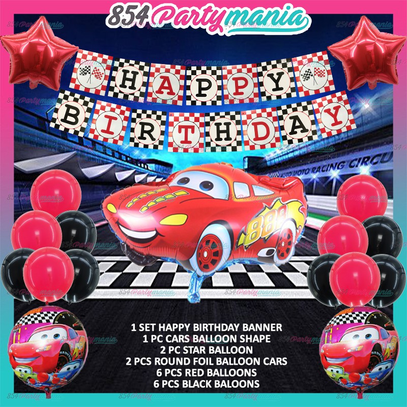 Cars Happy Birthday Balloon Party Pack Set and Banner For Birthday  Decoration Bundle Party sets | Shopee Philippines