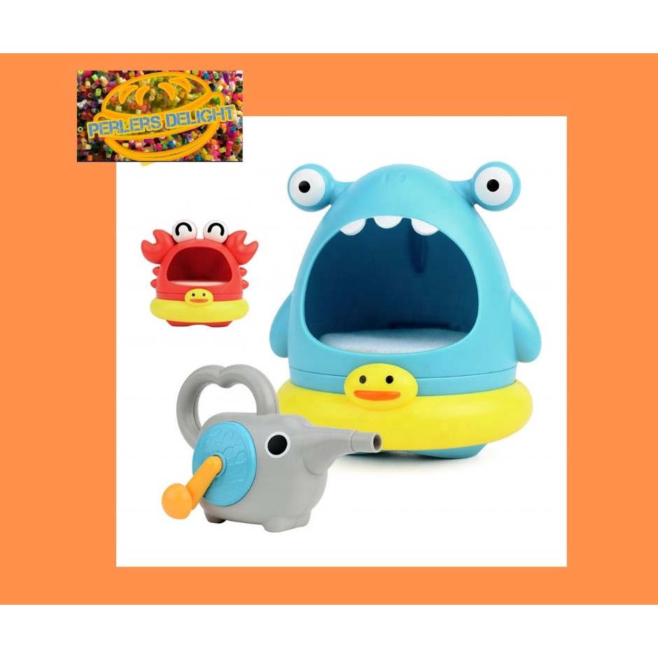 Manual or Blowin Bubble Baby Bath Toys Cute Cartoon Shark And Crab Bathroom Bathing Toys Foam Maker