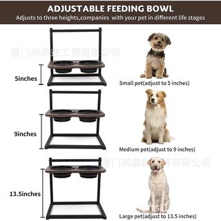 Iron multi-functional dog food basin rack pet dog food basin bowl cat dog bowl basin adjusting rack
